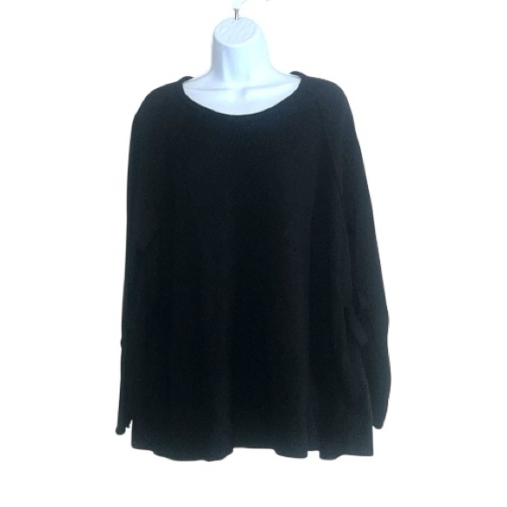 Eileen Fisher Black Side Tie Sweater Tunic‎ Size XL